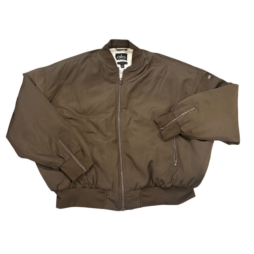 Alo Yoga Faux Fur Urbanite Bomber In Espresso/Ivory